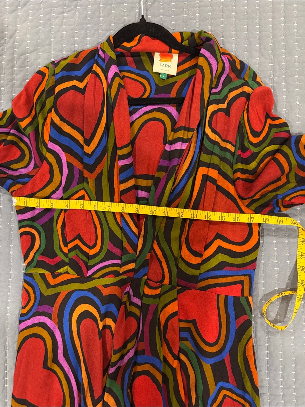 FARM Rio Red Multicolor Heart Midi Dress - Picture 7 of 10